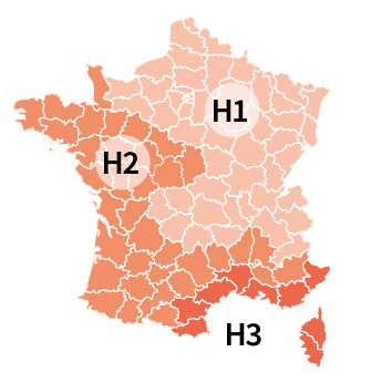Carte des valeurs de résistances thermiques